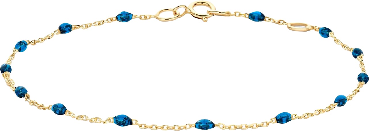 Blush Armband 2226YRB 14K Geelgoud met Blauw Resin 16,5 - 18,5cm Goud