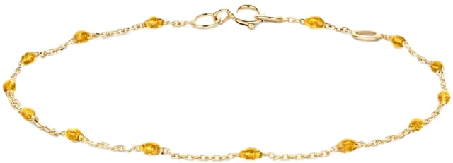 Blush Blush Armband 2226YRC 14k Geelgoud met Oranje Resin 16.5 - 18.5cm Goud