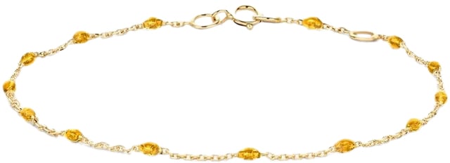 Blush Blush Armband 2226YRC 14k Geelgoud met Oranje Resin 16.5 - 18.5cm Goud