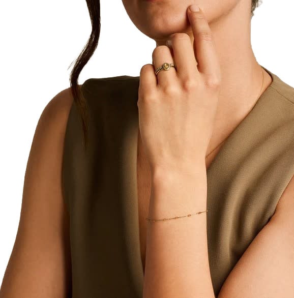 Blush Armband 2226YRC 14k Geelgoud met Oranje Resin 16.5 - 18.5cm Goud