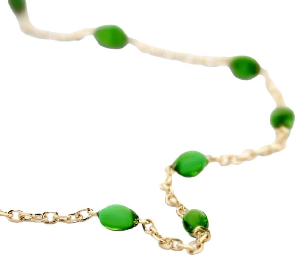 Blush Blush Armband 2226YRG 14K Geelgoud met Groene Resin 16,5 - 18,5cm Goud