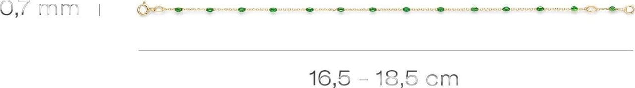 Blush Blush Armband 2226YRG 14K Geelgoud met Groene Resin 16,5 - 18,5cm Goud