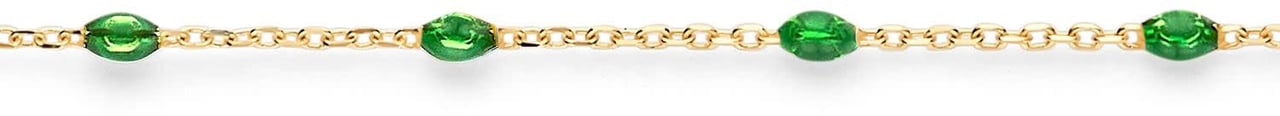 Blush Blush Armband 2226YRG 14K Geelgoud met Groene Resin 18cm Goud