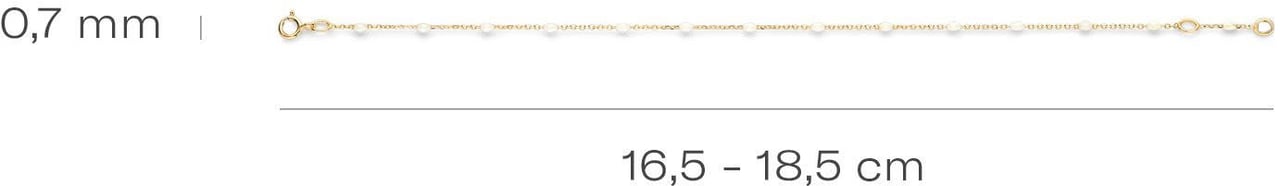 Blush Blush Armband 2226YRM 14k geelgoud met Witte Bolletjes 16.5 - 18.5cm Divers