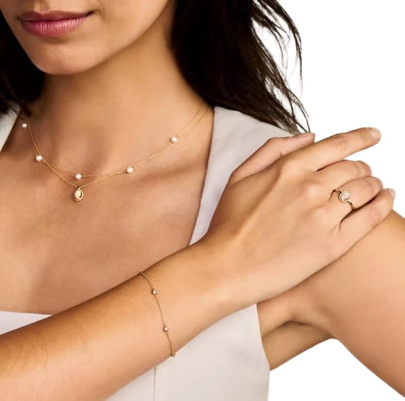 Blush Armband 2237YZI/18.5cm 14k Geelgoud Met Zirkonia 18.5cm Goud