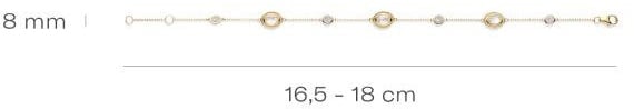 Blush Blush Armband 2252YMQ 14k Geelgoud met Zirkonia 16.5 - 18cm Divers