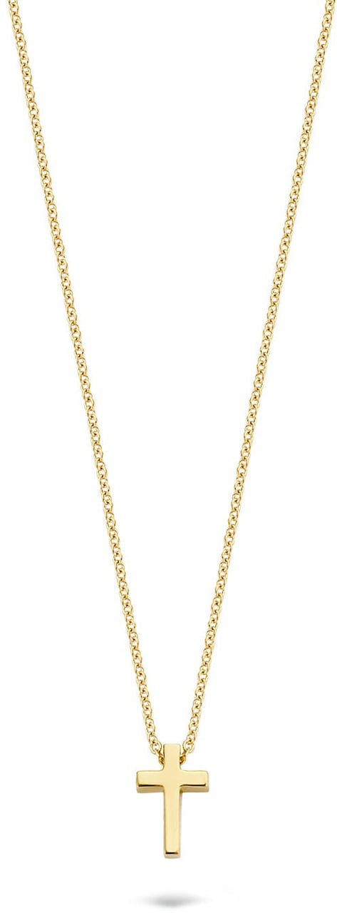Blush Collier met Hanger 3091YGO 14k Geelgoud Kruis Ketting 42cm Goud