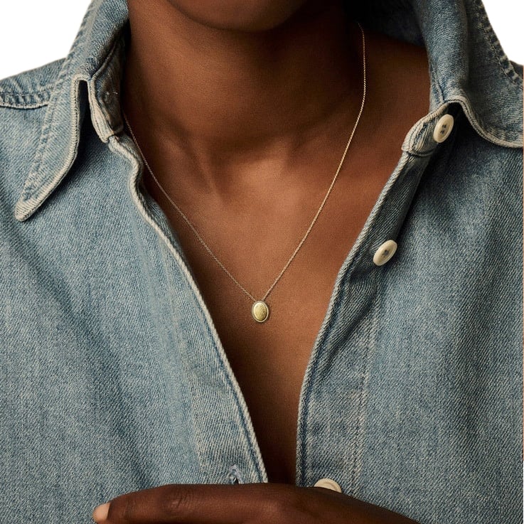 Blush Blush Collier 3123YGO 14 k Geelgoud  met Ovale Gladde Hanger 42cm Goud