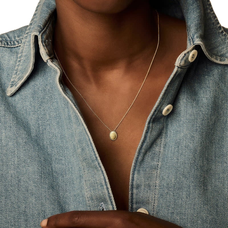 Blush Blush Collier 3123YGO 14 k Geelgoud  met Ovale Gladde Hanger 42cm Goud