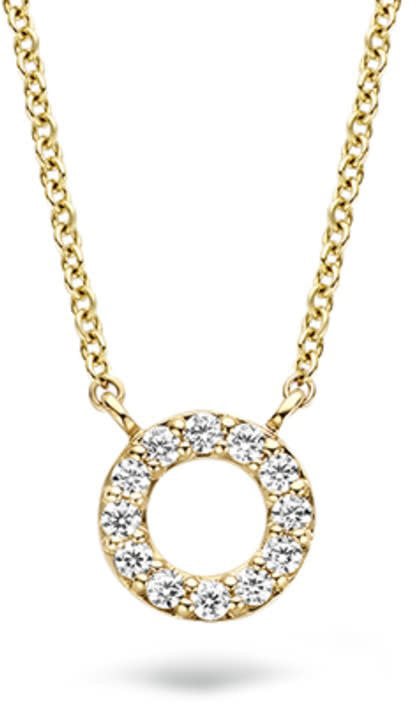 Blush Blush Collier 3125YZI 14k Geelgoud met Circle Hanger gezet met Zirkonia 42cm Goud