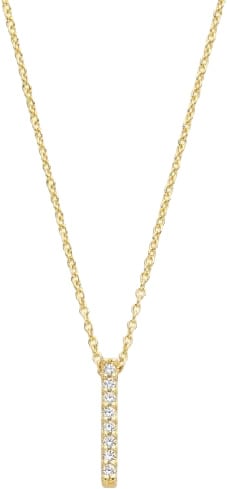 Blush Collier met Hanger 3133YZI 14k Geelgoud met Gouden Balkje met Zirkonia in 42 cm Goud