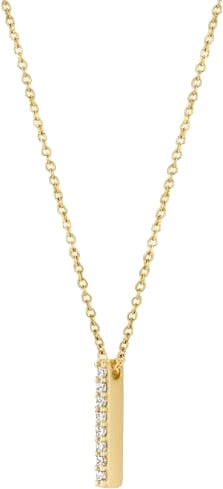 Blush Collier met Hanger 3133YZI 14k Geelgoud met Gouden Balkje met Zirkonia in 42 cm Goud