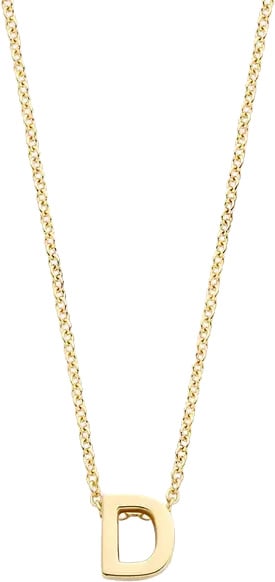 Blush Blush Collier met Hanger 3155YGO_D 14k Geelgoud met de letter D 42cm Goud