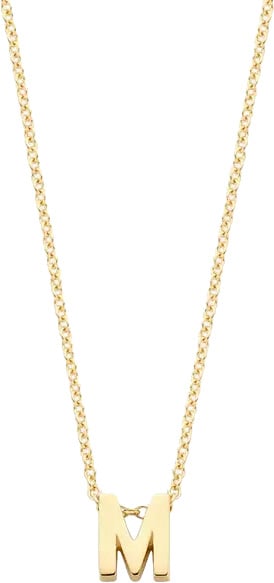 Blush Collier met Hanger 3155YGO_M 14k Geelgoud met de Letter M 42cm Goud