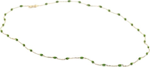 Blush Blush Collier 3162YRG 14k Geelgoud met Groene Bolletjes 42cm Goud