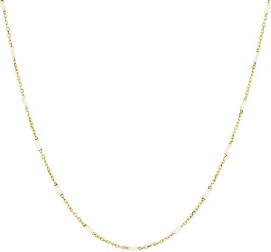 Blush Blush Collier 3162YRM 14k Geelgoud met Witte Bolletjes 42cm Goud