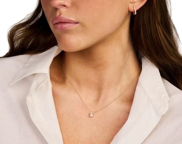 Blush Collier 3163YPW 14k Geelgoud met Parel en Zirkonia Hanger 42cm Goud