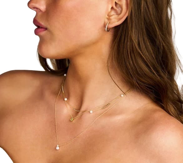 Blush Collier 3163YPW 14k Geelgoud met Parel en Zirkonia Hanger 42cm Goud