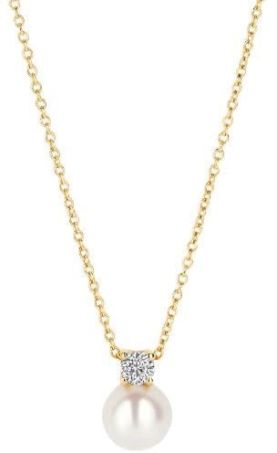 Blush Blush Collier 3163YPW 14k Geelgoud met Parel en Zirkonia Hanger 42cm Goud