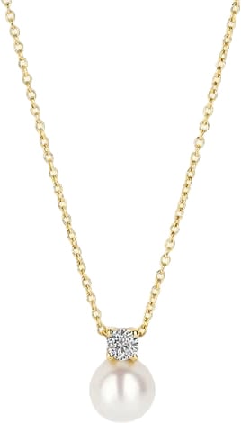 Blush Collier 3163YPW 14k Geelgoud met Parel en Zirkonia Hanger 42cm Goud