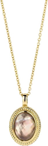 Blush Blush Collier 3169YBQ 14K Geelgoud met Zwarte Parelmoer Bergkristal Goud