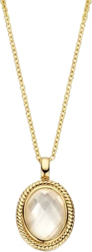 Blush Collier 3169YMQ 14k Geelgoud met Ovale Hanger MOP 42cm Goud