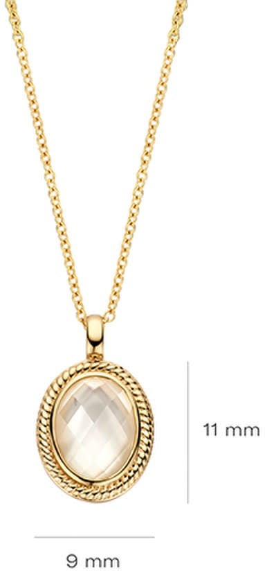 Blush Blush Collier 3169YMQ 14k Geelgoud met Ovale Hanger MOP 42cm Goud