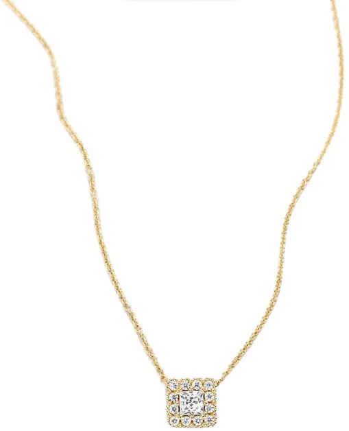 Blush Blush Collier 3197YZI 14k Geelgoud met Vierkant met Zirkonia 42cm Goud