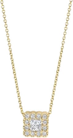 Blush Blush Collier 3197YZI 14k Geelgoud met Vierkant met Zirkonia 42cm Goud
