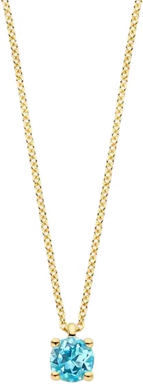 Blush Blush Collier 3200YBT Maart 14k Geelgoud met Blauwe Topaas 42m Goud