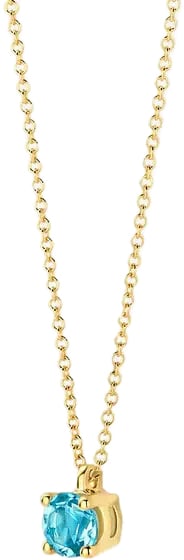 Blush Blush Collier 3200YBT Maart 14k Geelgoud met Blauwe Topaas 42m Goud