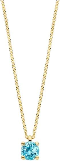 Blush Blush Collier 3200YBT Maart 14k Geelgoud met Blauwe Topaas 42m Goud
