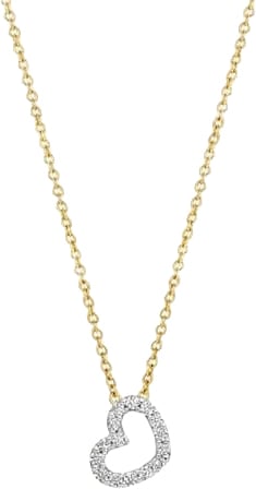 Blush Collier 3608YDI 14k Geelgoud 0,06crt G SI Briljant geslepen Diamant Hart 42cm Goud