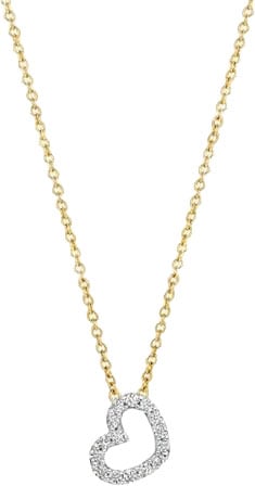 Blush Collier 3608YDI 14k Geelgoud 0,06crt G SI Briljant geslepen Diamant Hart 42cm Goud