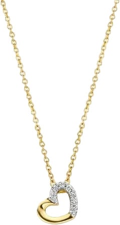 Blush Collier 3609YDI 14k Geelgoud 0,03crt G SI Briljant geslepen Diamant Hart 42cm Goud