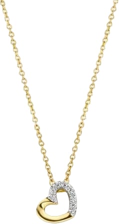 Blush Collier 3609YDI 14k Geelgoud 0,03crt G SI Briljant geslepen Diamant Hart 42cm Goud