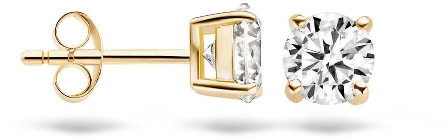 Blush Blush Oorbellen 7014YZI Oorstekers 14k Geelgoud met Zirkonia 6mm Goud