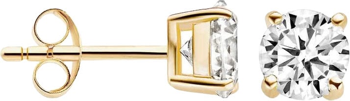 Blush Blush Oorbellen 7014YZI Oorstekers 14k Geelgoud met Zirkonia 6mm Goud