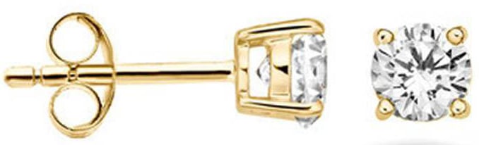 Blush Blush Oorbellen 7127YZI Oorstekers 14k Geelgoud met Zirkonia 4mm Goud