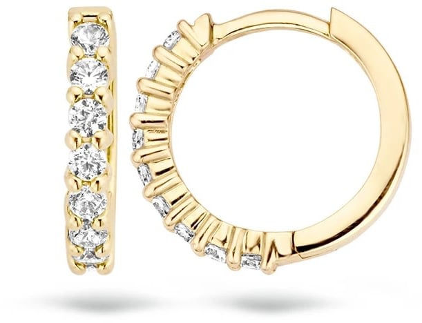 Blush Blush Oorbellen 7134YZI 14k Geelgoud met Zirkonia 1.9mm x 10.8mm Divers
