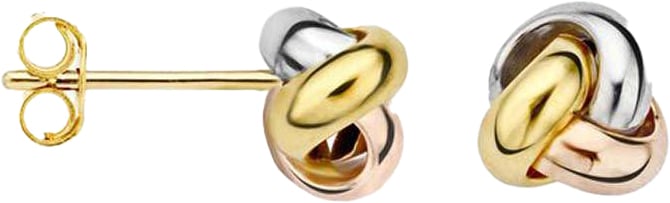 Blush Blush Oorbellen 7157WYR Oorstekers 14k Tri-color Goud Knoop 6.7mm Divers