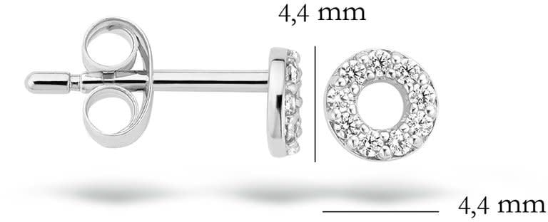 Blush 7193WZI Oorbellen 14 krt witgoud met zirkonia Zilver