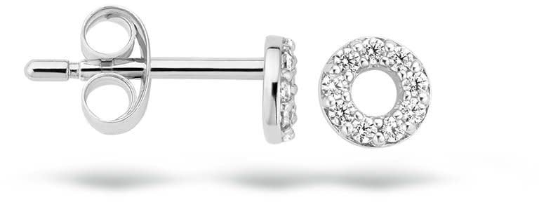 Blush 7193WZI Oorbellen 14 krt witgoud met zirkonia Zilver