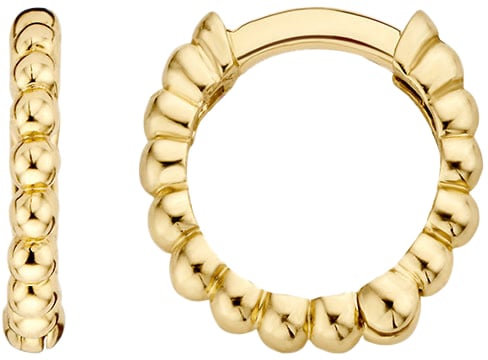 Blush Blush Oorbellen 7230YGO Oorringen 14k Geelgoud met Bolletjes Motief 9mm⌀ Goud