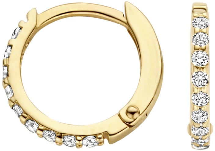 Blush Blush Oorbellen 7268YZI 14k Geelgoud met Zirkonia 1.2mm x 9.8mm Goud
