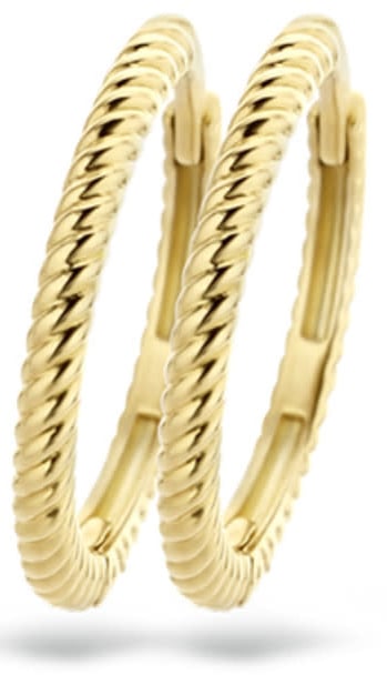 Blush Blush Oorbellen 7286YGO Oorringen 14k Geelgoud met Gedraait Motief 16mm Divers