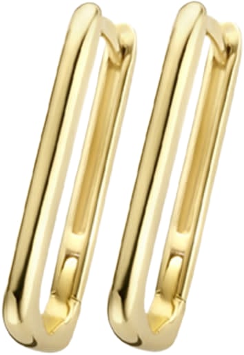Blush Blush Oorbellen 7295YGO Oorringen 14k Geelgoud Rectangular 1,2mm x 15,2mm x 7,4mm Goud