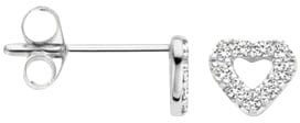 Blush Blush Oorbellen 7299WZI Oorstekers 14k Witgoud Hart met Briljant geslepen Zirkonia Divers