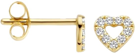 Blush Blush Oorbellen 7299YZI 14k Geelgoud Hartvorm met Zirkonia Goud