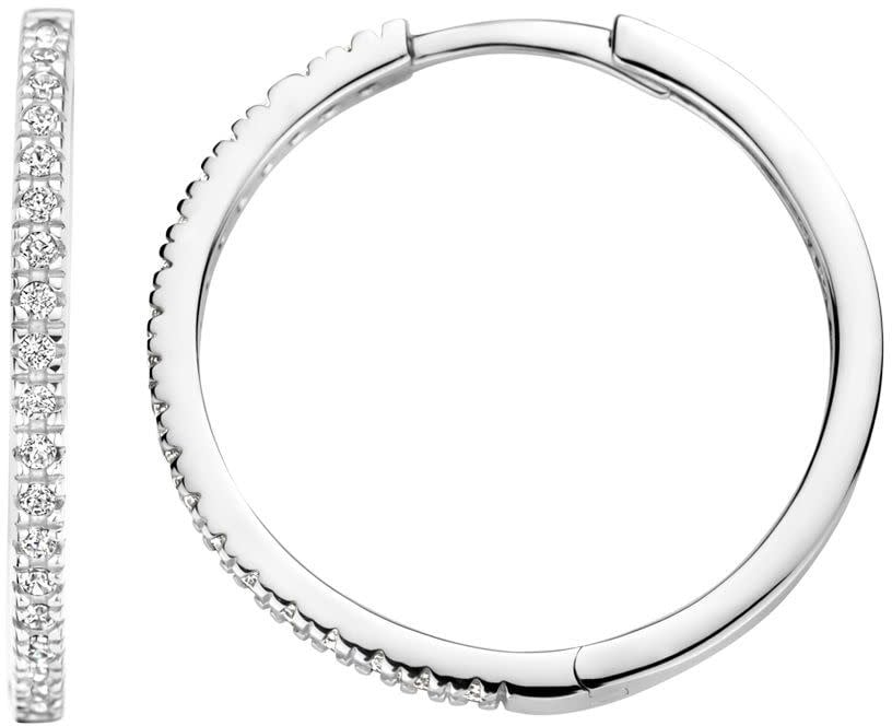 Blush Blush Oorringen 7306WZI 14k Witgoud met Zirkonia 1.5mm x 20mm Divers